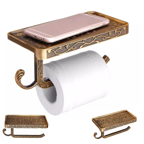 Toilet Paper Roll Holder Phone Shelf