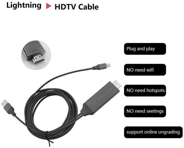 Lightning to HDMI Cable iPhone iPad AV TV Adapter Cable