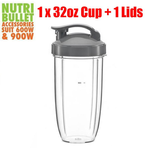 NutriBullet Juicer Cup Mug Tall 32oz + Lid Set