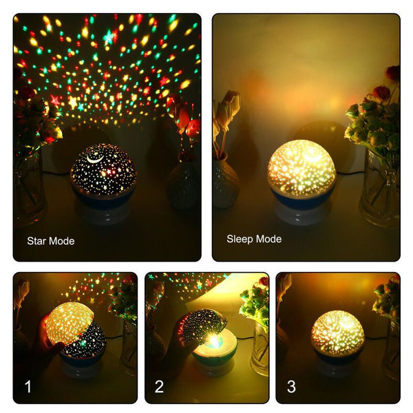 Starry Night Light Sky Projector Star Lamps Rotating Cosmos