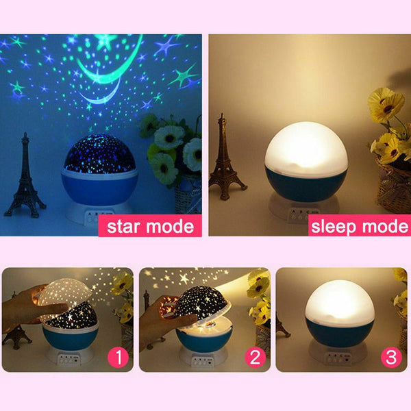 Starry Night Light Sky Projector Star Lamps Rotating Cosmos