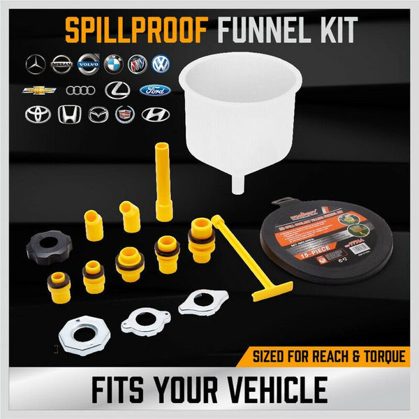 Spill Proof Car Radiator Coolant Filling Funnel Kit