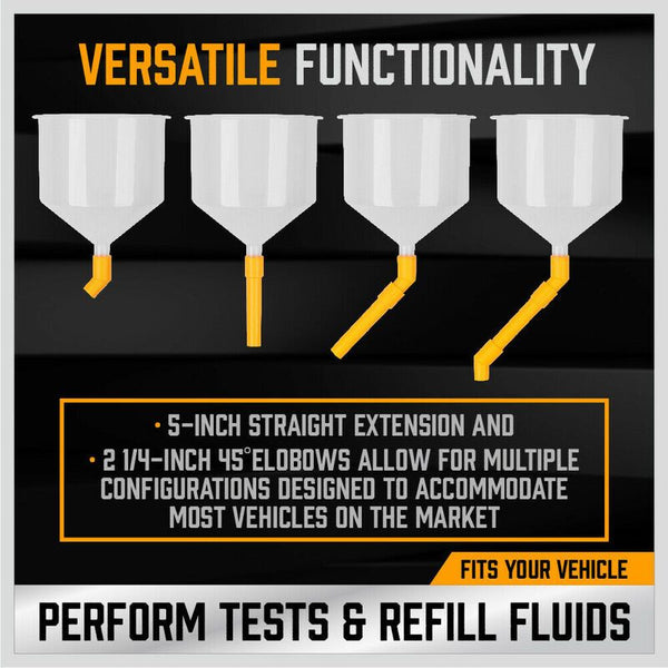 Spill Proof Car Radiator Coolant Filling Funnel Kit