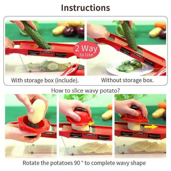 Fruit Cutter Slicer Onion Dicer Vegetable Chopper Potato Peeler