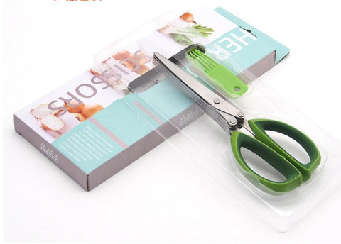 Stainless Steel 5 Blade Herb Scissors Multi-functional